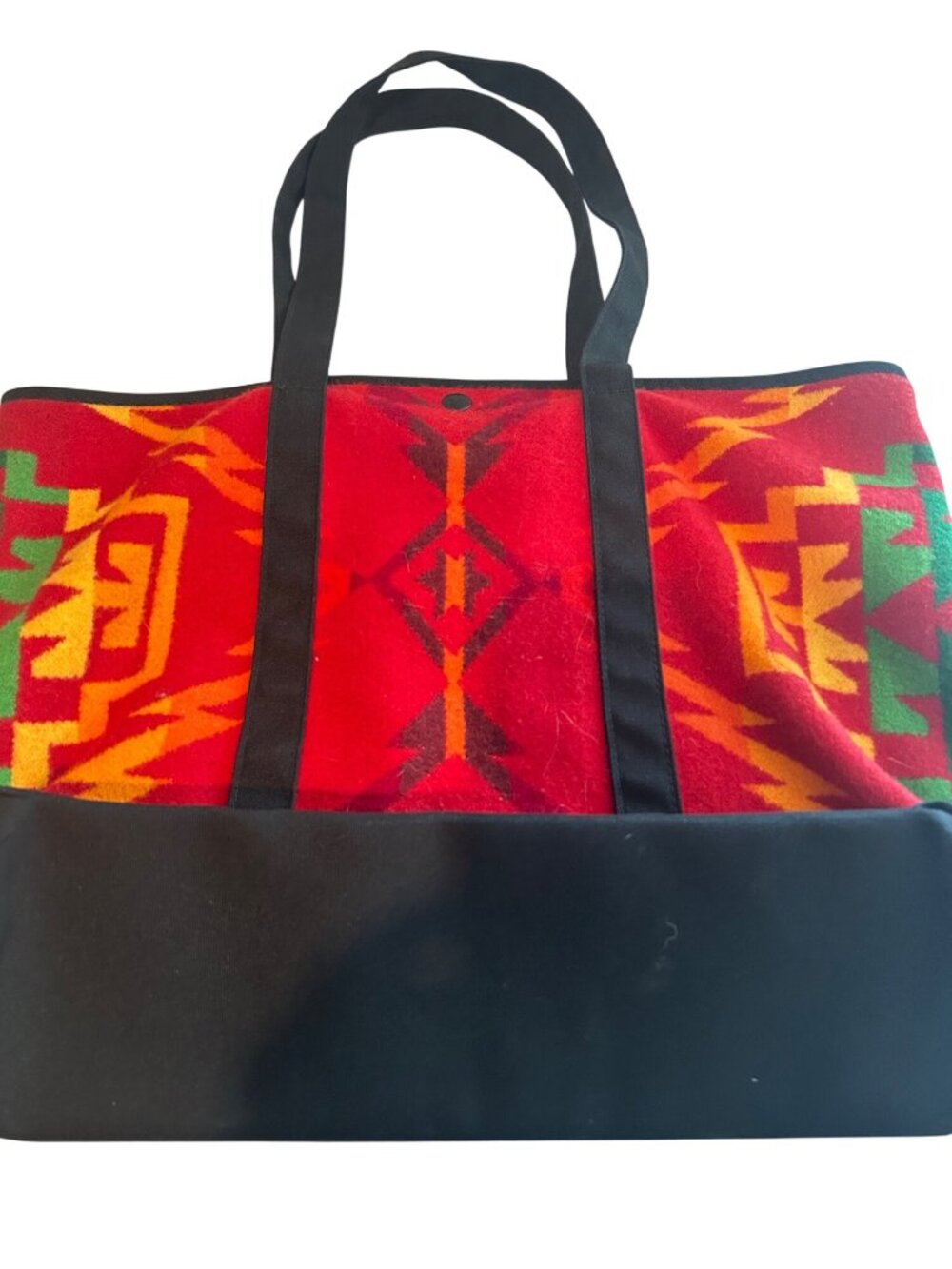 Vintage Pendleton Aztec Red Tote Bag Made In USA 18"×13" - Picture 3 of 4